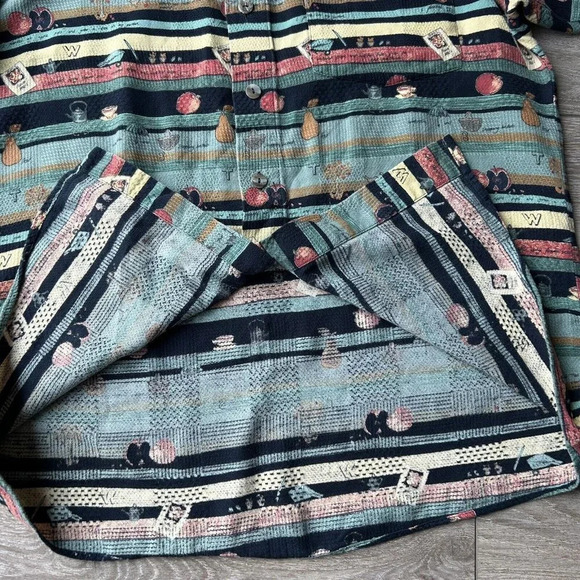 Casa Moda Fruit Print Short Sleeve Hawaii Button Down Shirt Size M - Picture 8 of 12